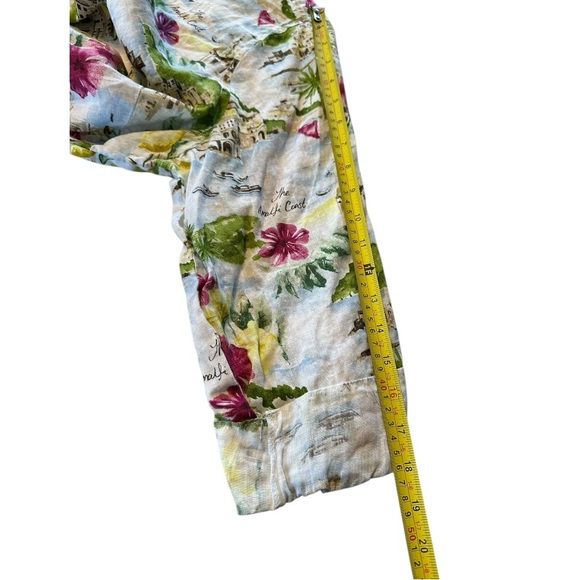 Cynthia Rowley 2X 100% Linen Amalfi Coast Blouse Roll Tab Sleeve Button Down - Picture 7 of 12